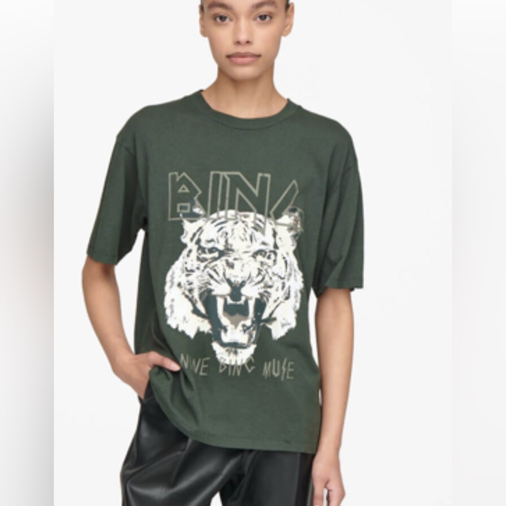 Anine Bing Tiger Tee Forest Green